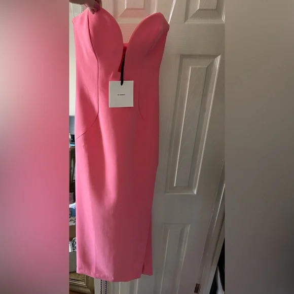 open lace back dress One in A Melon Applique Pink Stripe Dress 7 main image 1